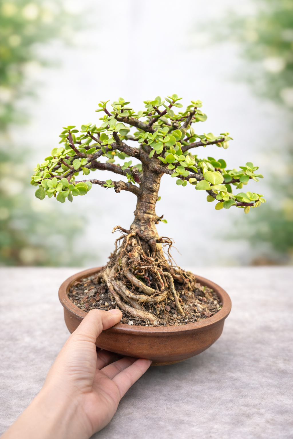 Living Miniature Jade Tree Bonsai