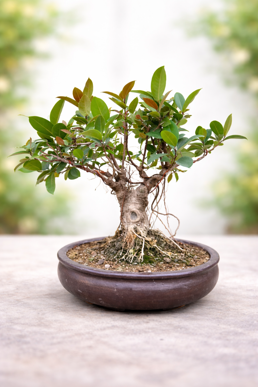 Australian Ficus Exotic Bonsai In Authentic Ceramic Pot