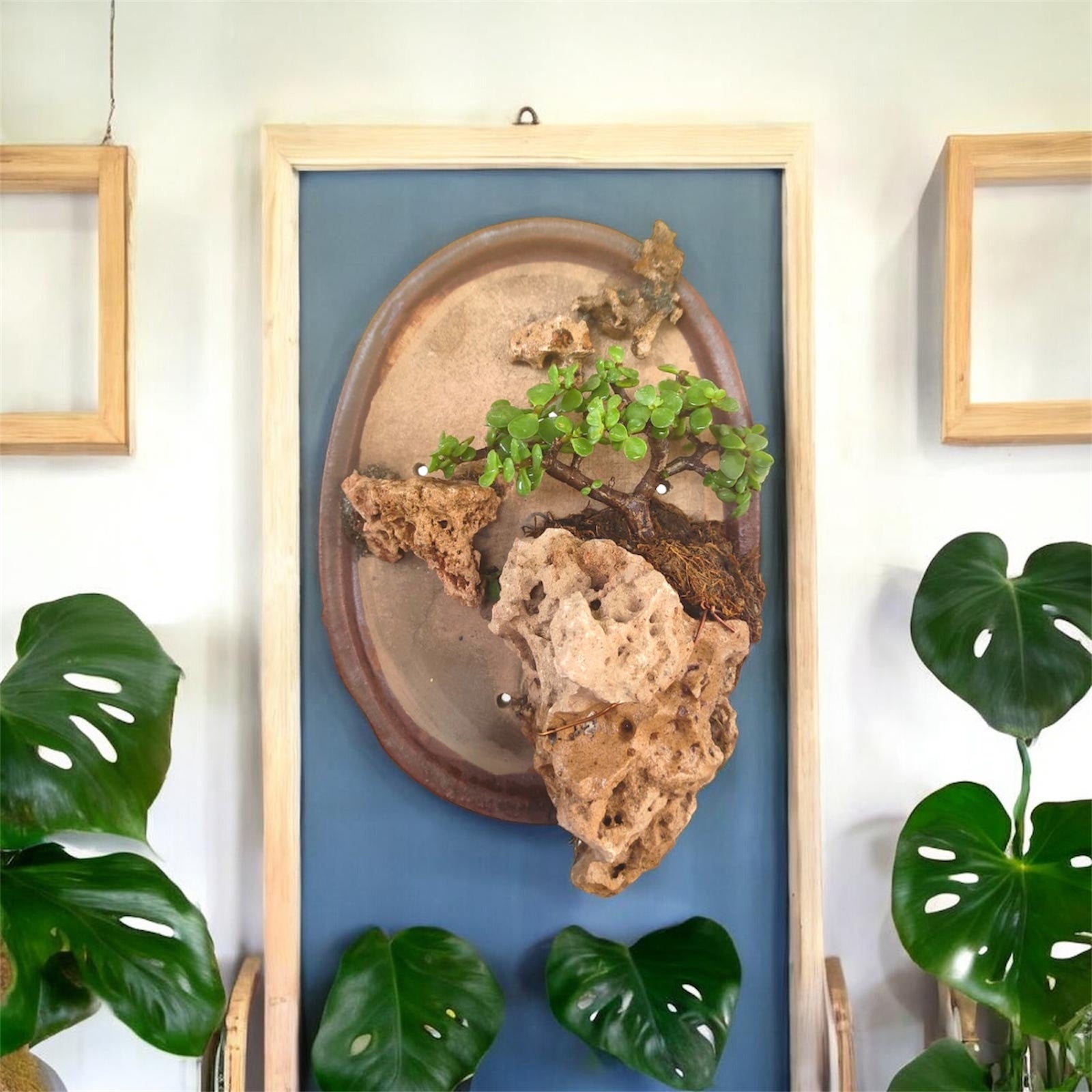 Wall Hanging Jade Bonsai – Vertical Penjing Natural Scenery